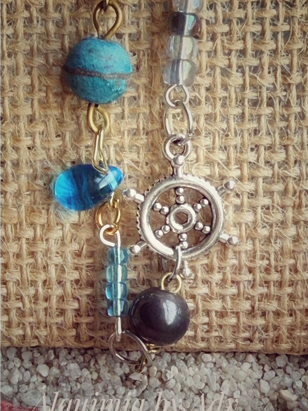 Multi charms turquoise necklace dainty single strand